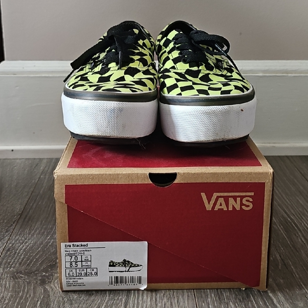 Vans Black and Yellow Checkered Shoes